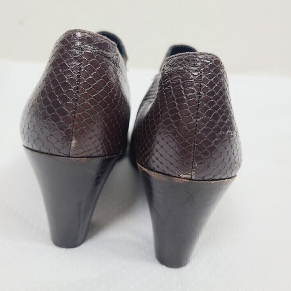 Ecco Shape 55 Plateau Stack‎ Heel Bootie 40 EU 9/9.5 US Brown Leather Com… - Picture 6 of 9